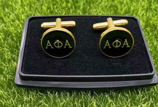 Alpha Phi Alpha Black and Gold Cufflinks